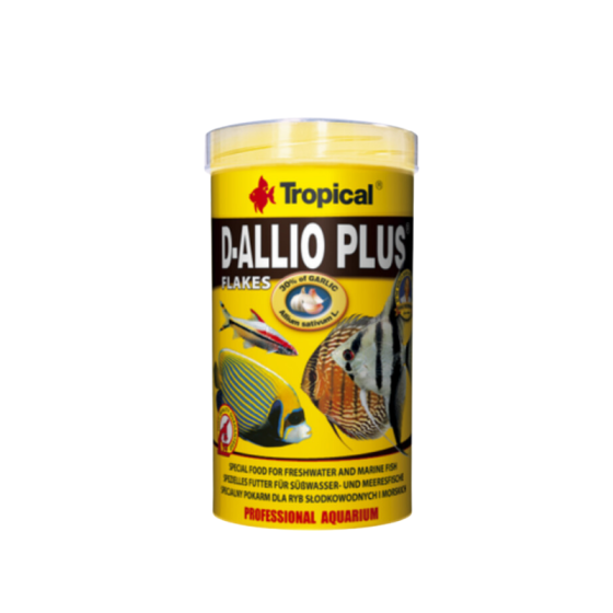 Alimento Para Peces Hojuelas Con Ajo D-allio Plus Tropical 100 Ml