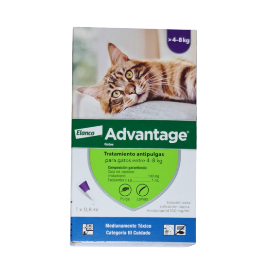 Antipulgas Gato Advantage de 4-8 kg 0.8 ml