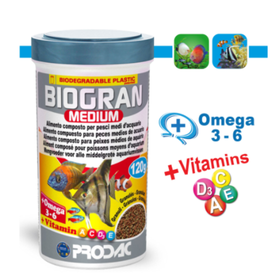 Alimento Para Peces Biogran Mediun Prodac 100ml