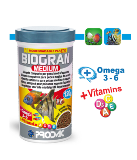 Alimento Para Peces Biogran Mediun Prodac 100ml