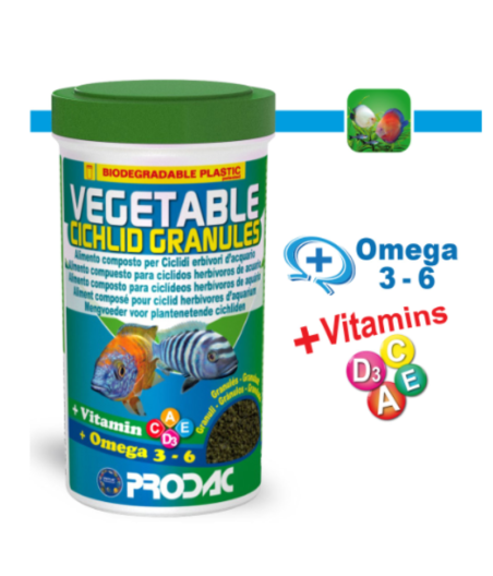 Alimento Para Peces Vegetable Cichlid Granules  Prodac 250ml