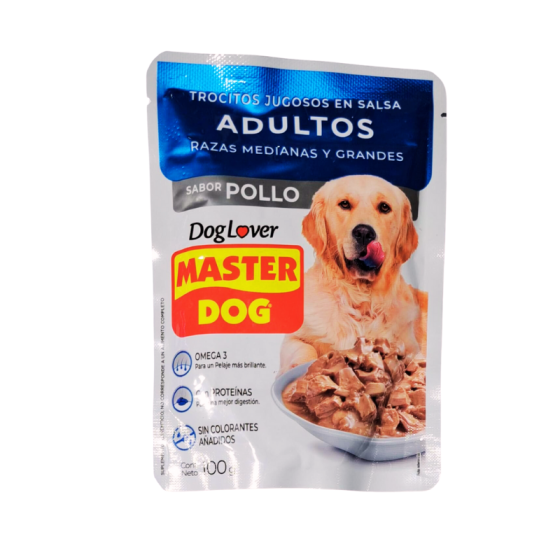 ALIMENTO HUMEDO PARA PERRO SACHET MASTER DOG POLLO