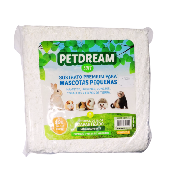 Sustrato Papel 570gr Para Pequeñas Mascotas Pet Dream Soft