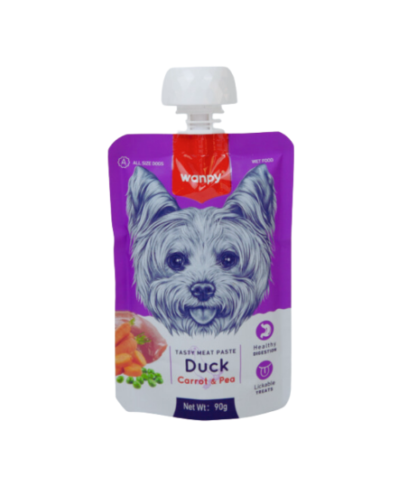 Snack Cremoso Para Perro Wanpy TASTY DUCK CARROT & PEA 90G