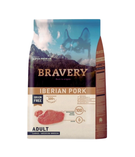 ALIMENTO PARA PERRO BRAVERY IBERIAN PORK ADULT LARGE/MEDIUM BREEDS 4K