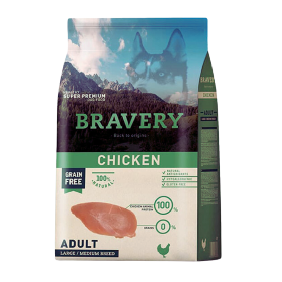 Alimento Para Perro Bravery Pollo Adulto Large/Medium 4kg