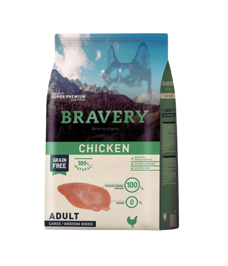 Alimento Para Perro Bravery Pollo Adulto Large/Medium 4kg