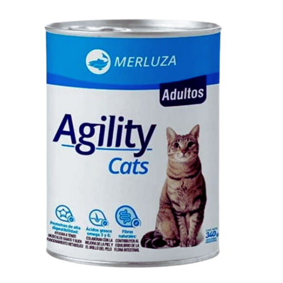 Alimento Humedo Lata Agility Gato Adulto Merluza 340gr