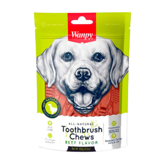 Snack Para Perro Wanpy TOOTHBRUSH CHEWS JERKY 100gr