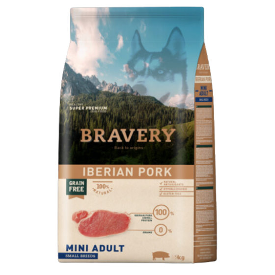 ALIMENTO PARA PERRO BRAVERY IBERIAN PORK Mini Adul Small Breed 2k