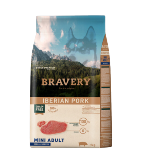 ALIMENTO PARA PERRO BRAVERY IBERIAN PORK Mini Adul Small Breed 2k