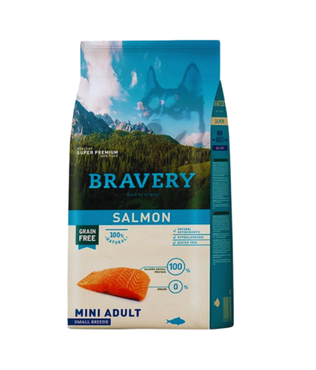 Alimento Para Perro Bravery Salmon Mini Adult Small Breeds 2kg