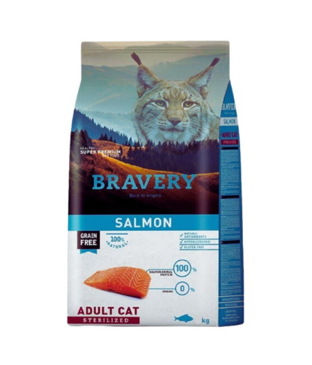 Alimento BRAVERY Salmon Esterilizado Gato 2kg