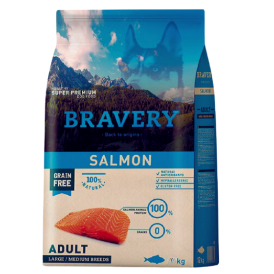 Alimento Para Perro Bravery Salmon Adult Large/Medium 4kg