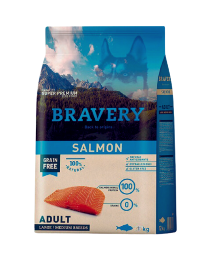 Alimento Para Perro Bravery Salmon Adult Large/Medium 4kg