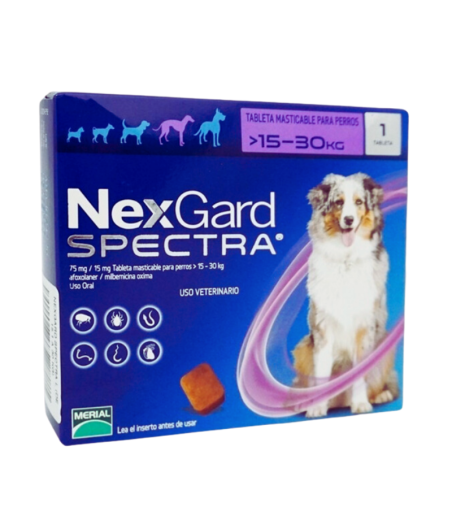 NEXGARD SPECTRA CAJA X 1 TABLETA MASTICABLE 15.1 - 30 KG.