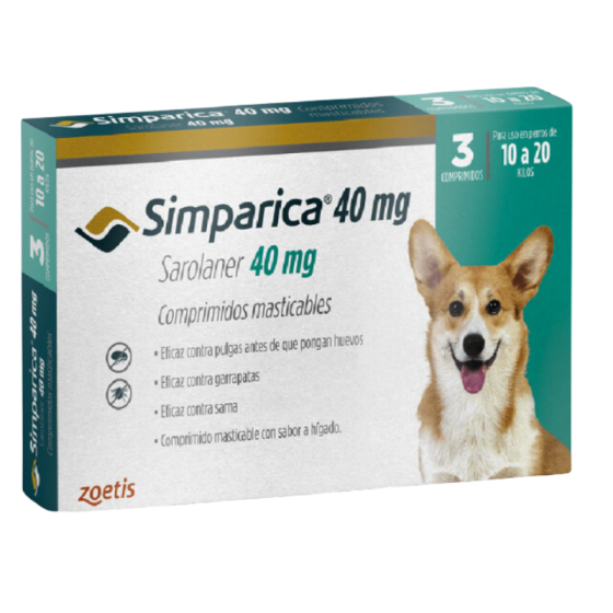 Simparica 10 a 20 kg 3 comp