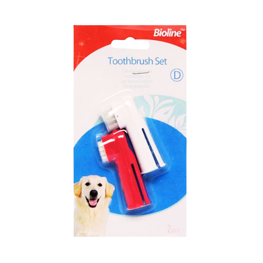 Set De Cepillo Dental de Dedo para Mascotas Bioline