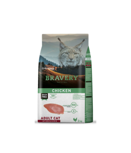 Alimento Para Gato Chiken Adulto Esterilizado Bravery 2kg