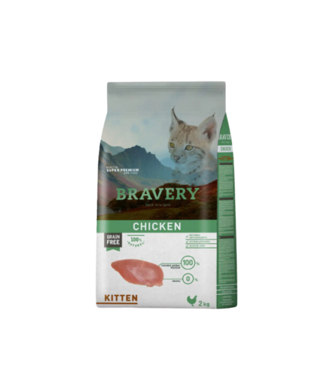 Alimento Para Gatitos Bravery  Chiken kitten 2kl